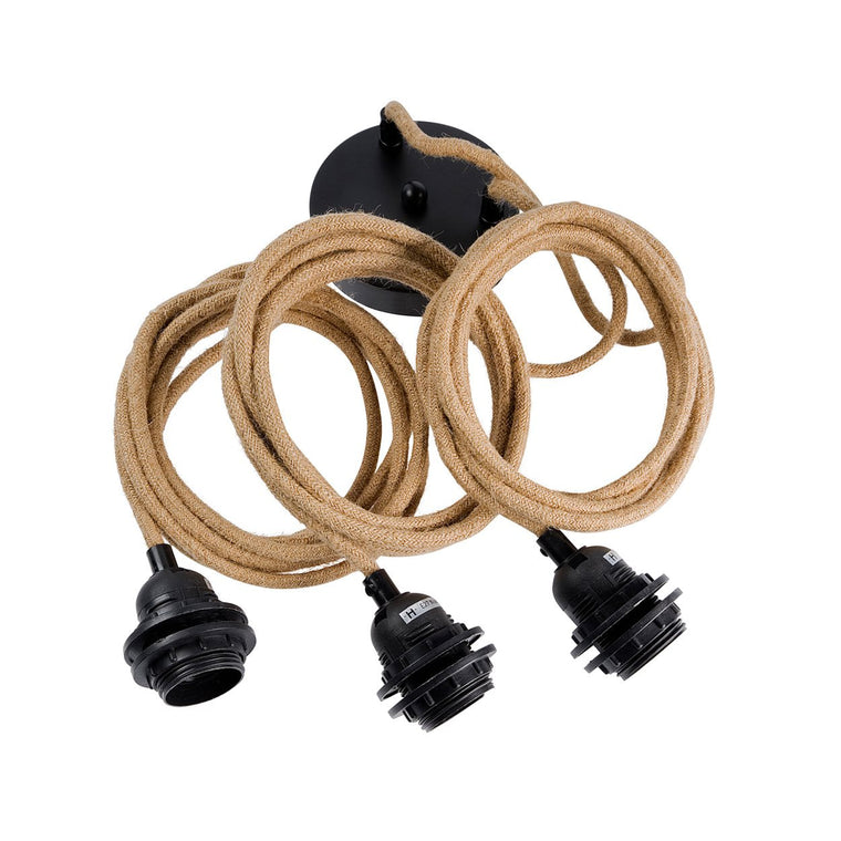 Plafonniers - Noir Naturel - 3 Fixations
