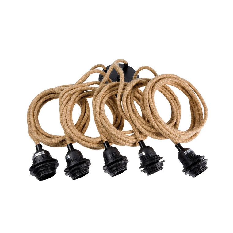 Plafonniers - Noir Naturel - 5 Luminaires