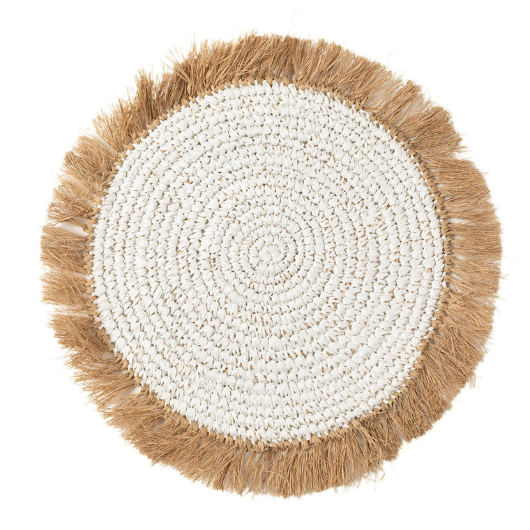 De Waterhyacint Raffia Placemat - Wit Natuurlijk