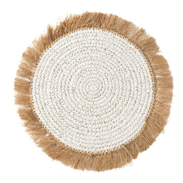De Waterhyacint Raffia Placemat - Wit Natuurlijk