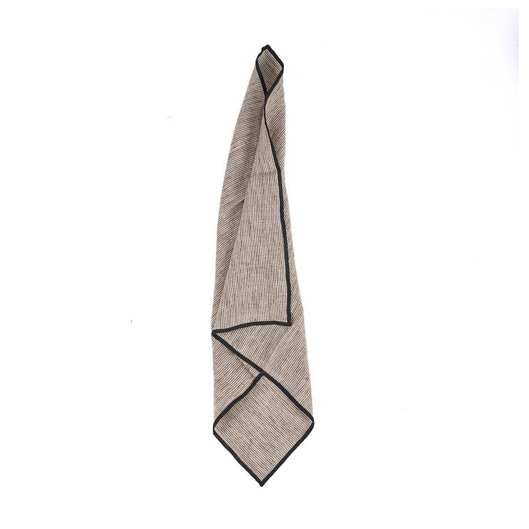 La serviette en lin The Code - Noir naturel - 45x45