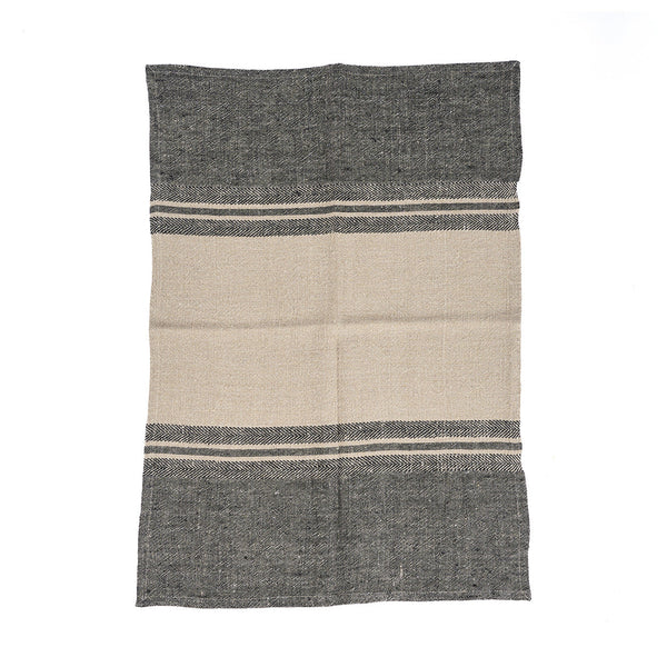 Linge de Cuisine Lin Dash - Noir Naturel - 50x70