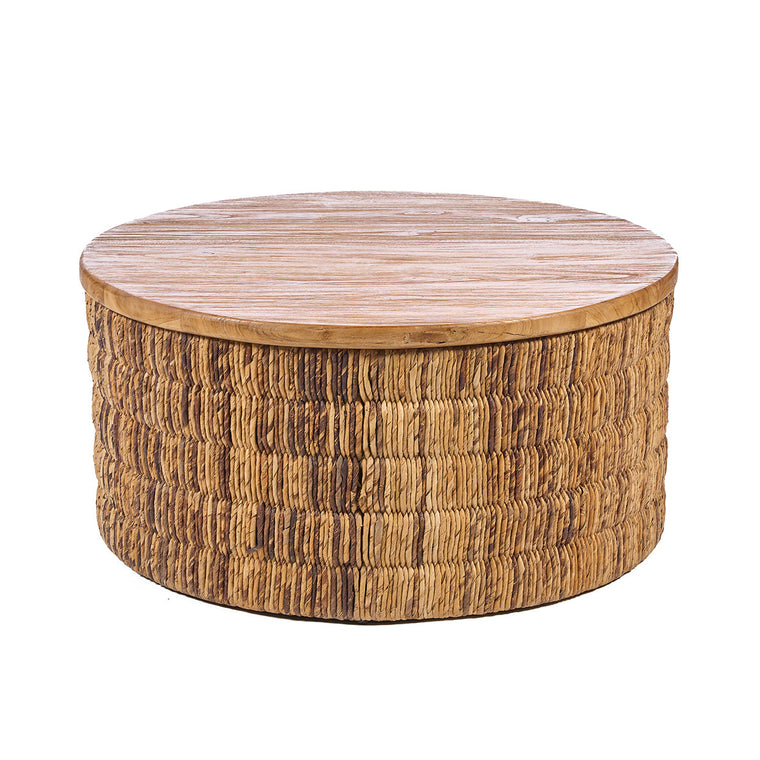 Table basse ronde Abaca Magani - Naturel