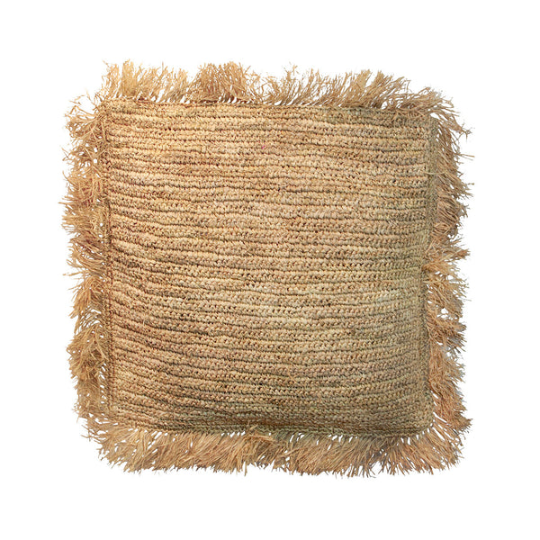Housse de coussin carrée en raphia – Naturel – 60x60