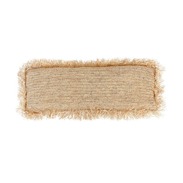 De Raffia Kussenhoes Rechthoekig - Naturel - 35x100