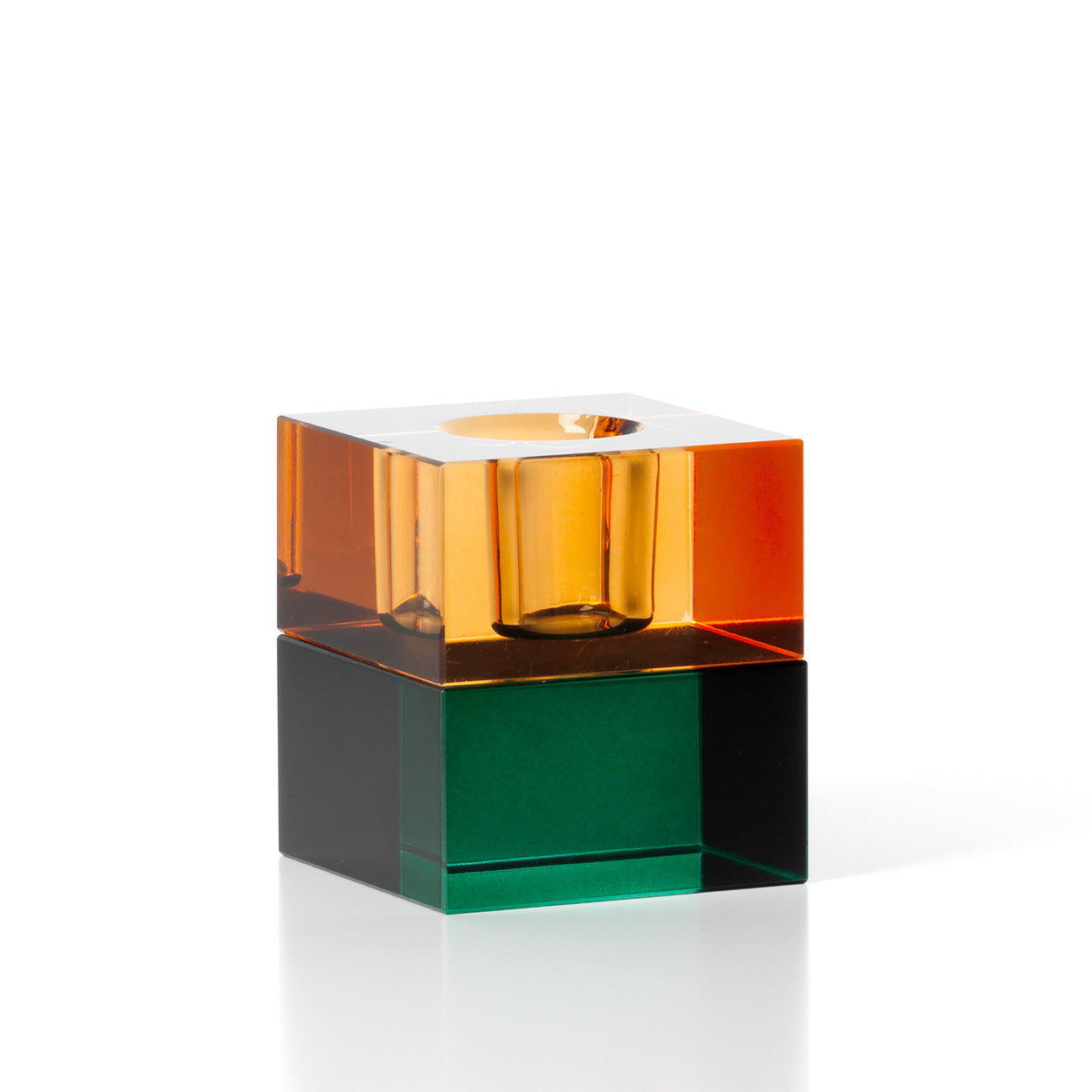 De Gem Blocks Kandelaar – Groen Amber