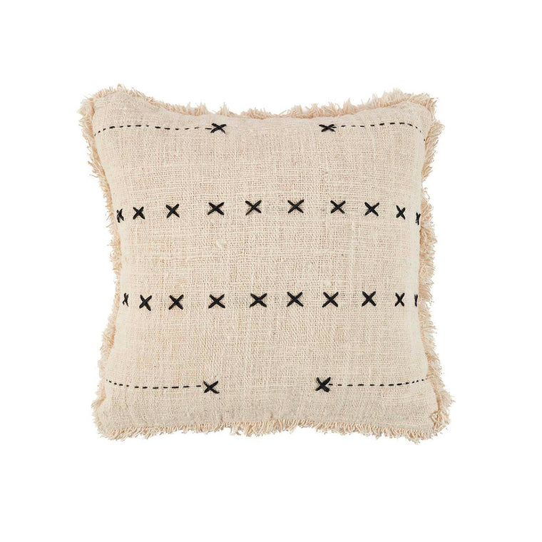 The French Kiss Cushion Cover - Natural Black