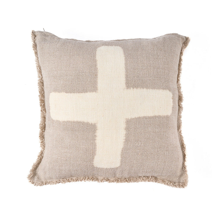 Housse de coussin croix ivoire - Blanc naturel - 50x50