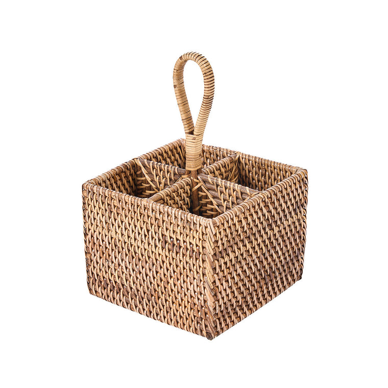 Le Range-couverts en rotin N°4 - Marron naturel