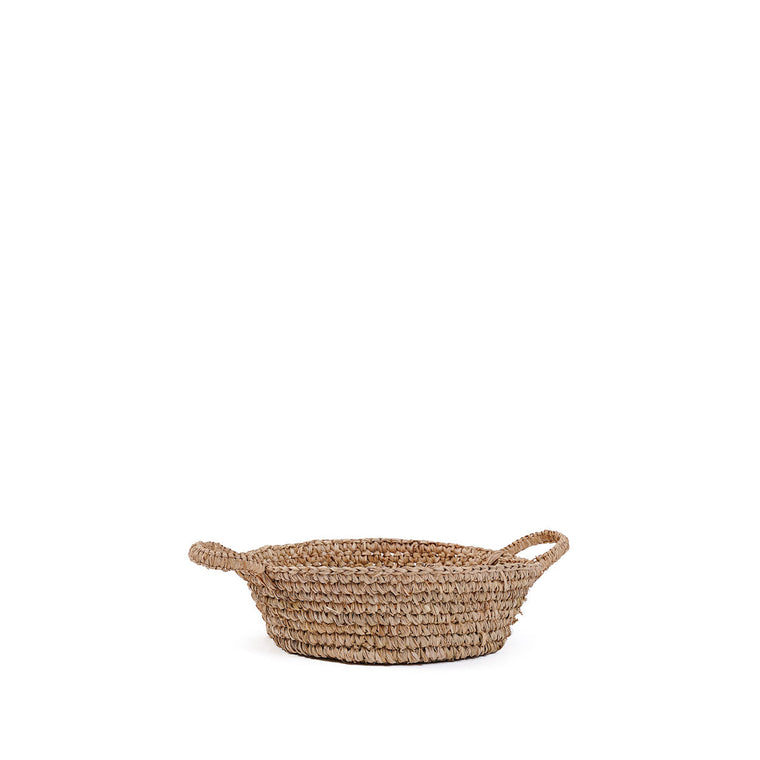 De Raffia Mand Dienbladen - Natuurlijk - S