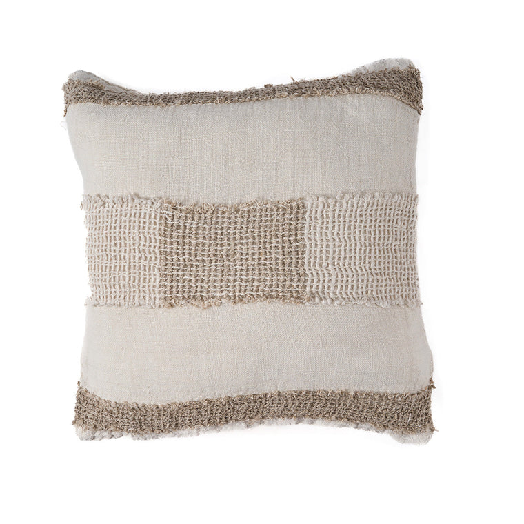 De Linen Threads Kussenhoes - Wit Natuurlijk
