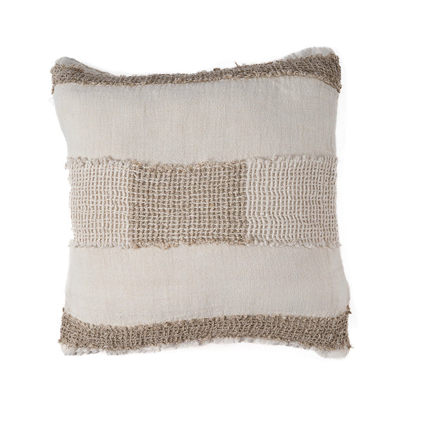 De Linen Threads Kussenhoes - Wit Natuurlijk