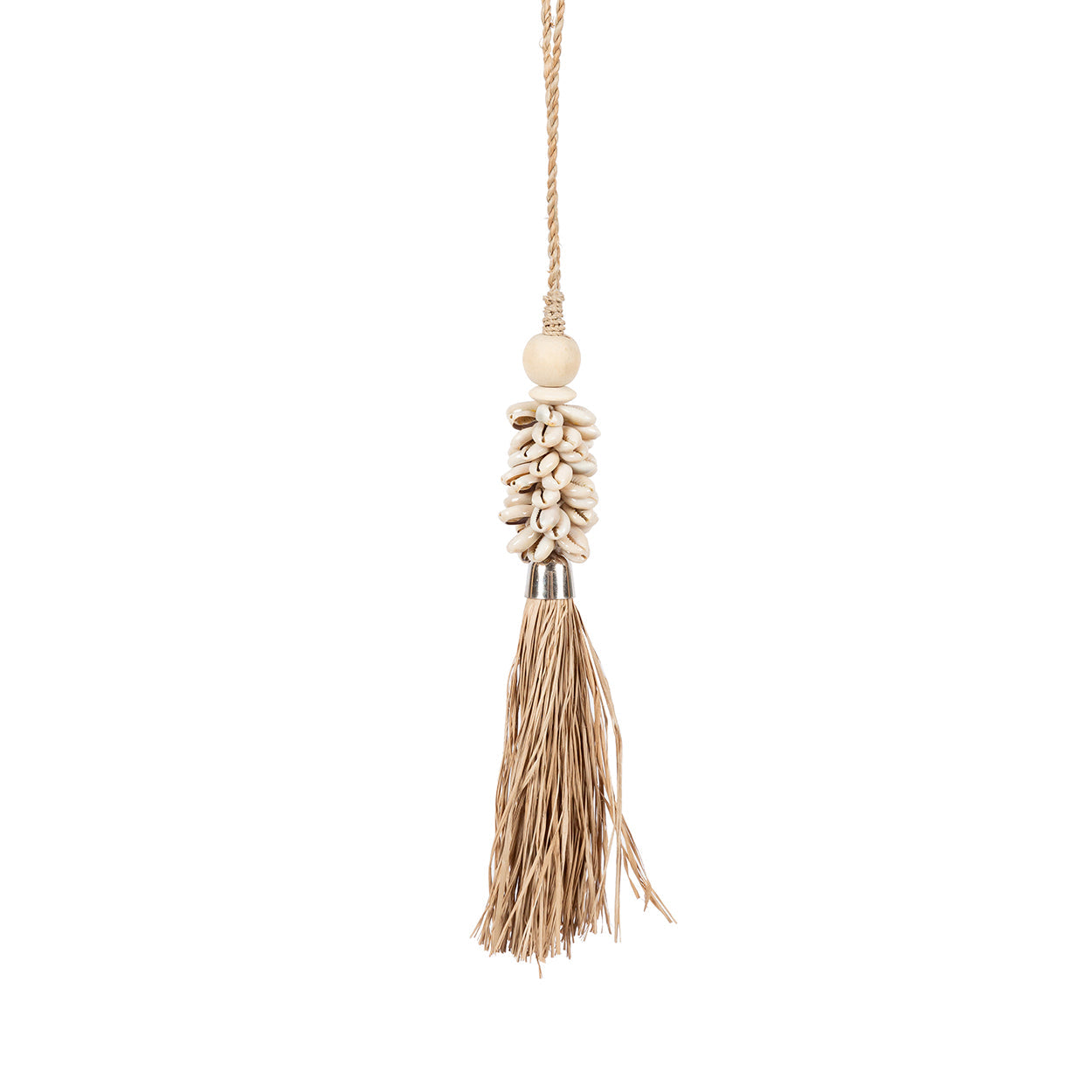 The Cowrie and Raffia Tassel - Natural