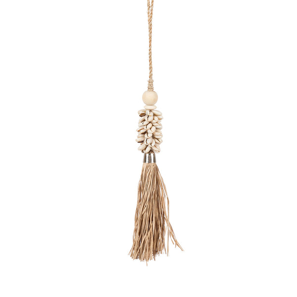 The Cowrie and Raffia Tassel - Natural