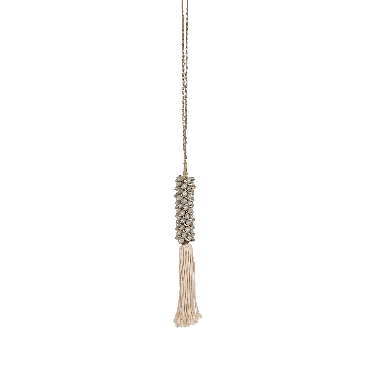 Le pompon coquillage et coton - Gris