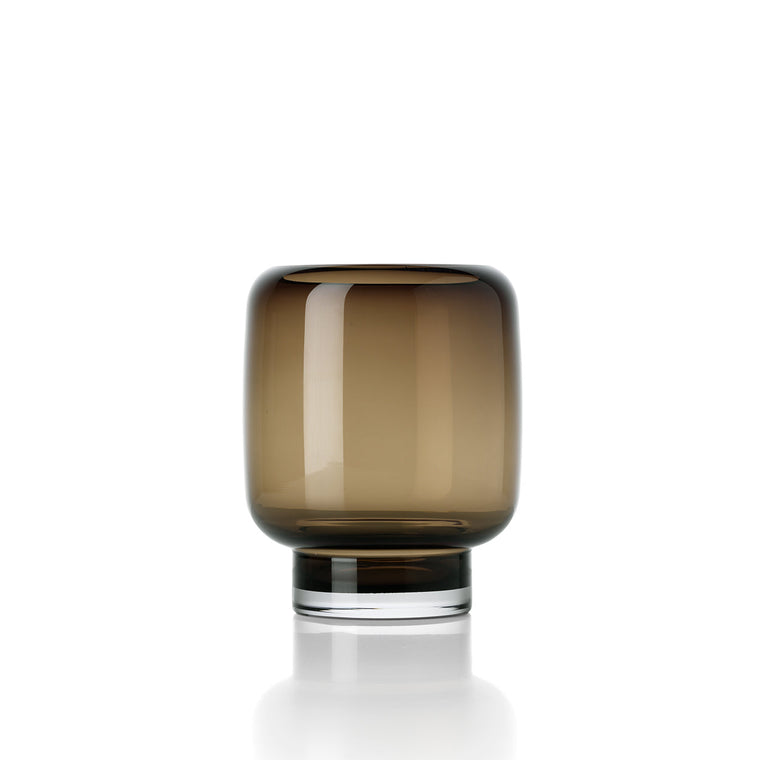 Vase cube fumé - Brun - P