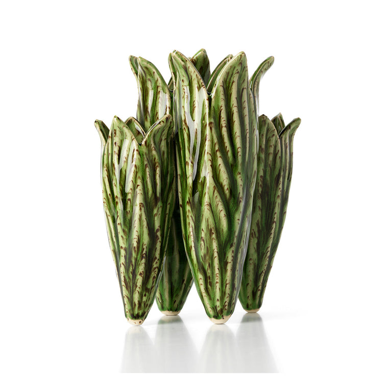 Le vase feuille de tulipe - Vert forêt