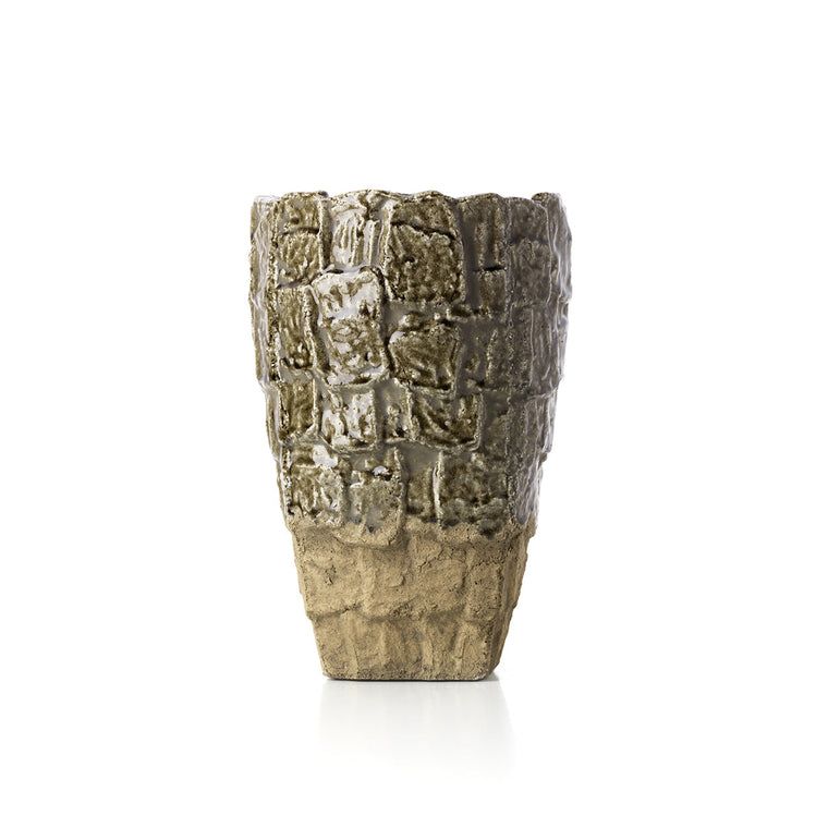 Le vase Rock Texture - Pierre Grise - L