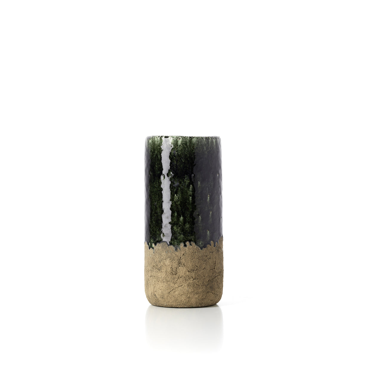 Le Vase Cylindre Mousseline - Vert Béton - M