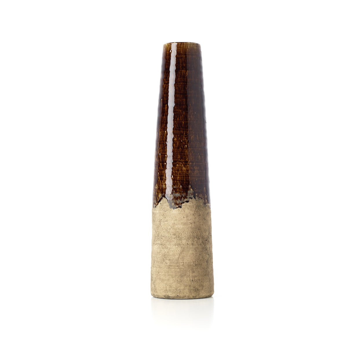 Le vase cône Amber - Marron béton - L