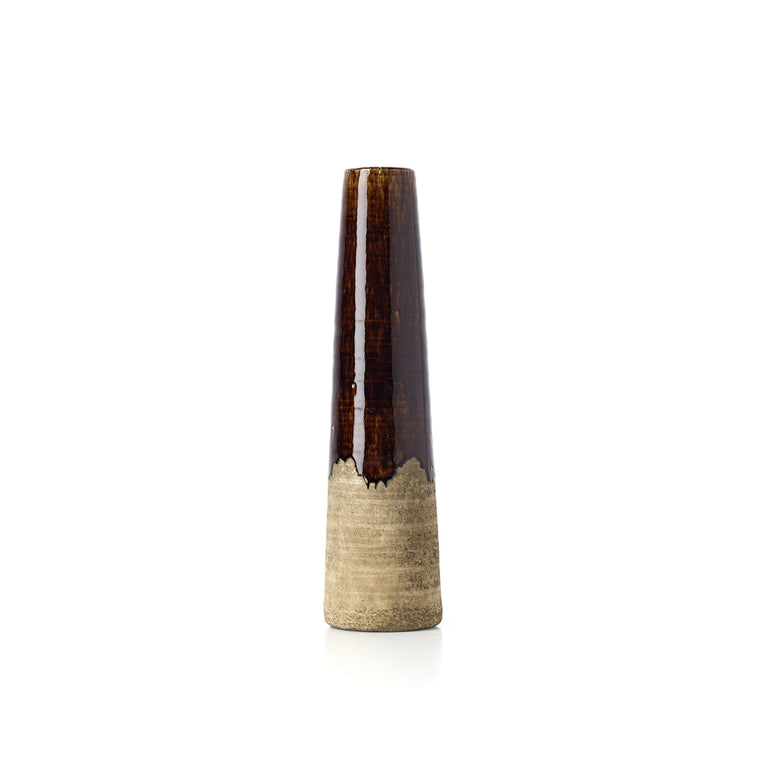 Le vase Cône Ambre - Marron Béton - M