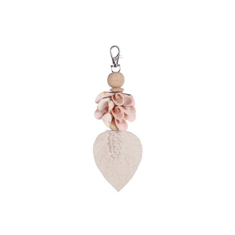 Le porte-clés coquillage Shiva - Rose blanc