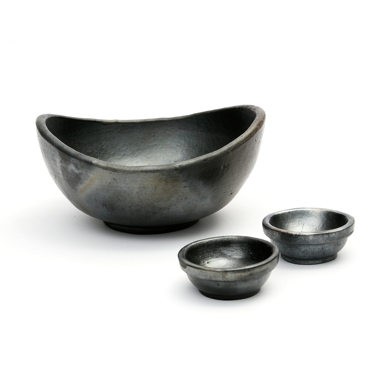 De Gebrande Gebogen Schalen - Zwart - Set van 3
