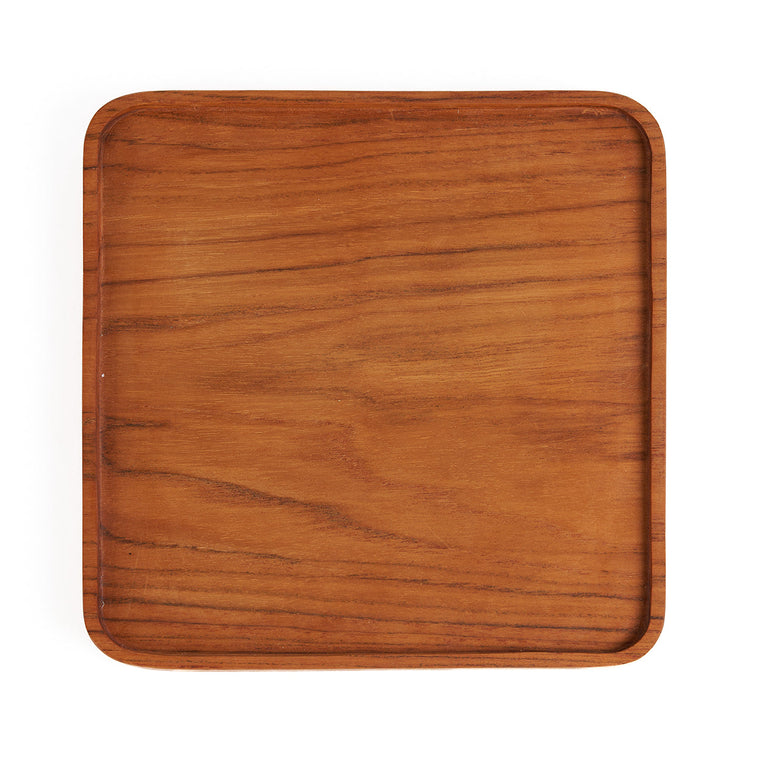 Het Teakhouten Vierkante Bord - Naturel - S
