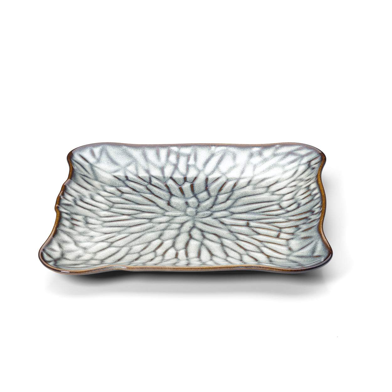 L'assiette carrée Lotus Ice - Gris brun - T.X.L.