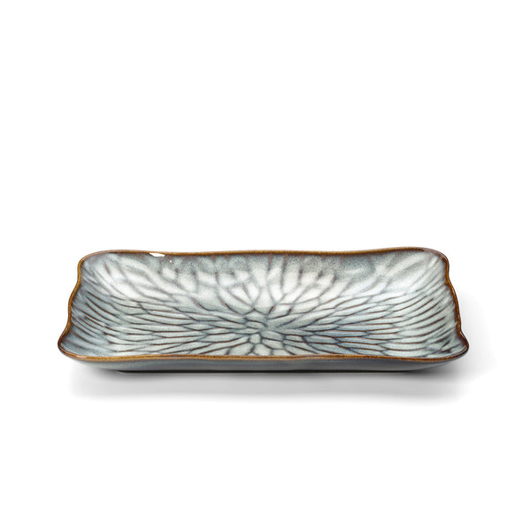 L'assiette rectangulaire Lotus Ice - Gris-brun - L