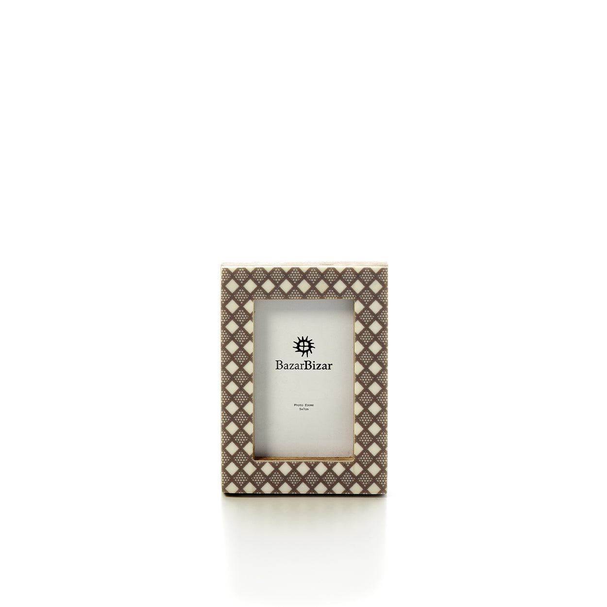 Le cadre Diamond Cut – Blanc Marron – 13x18