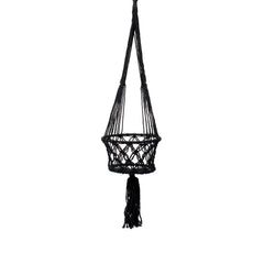 Le Porte-Plante en Macramé - Noir - G