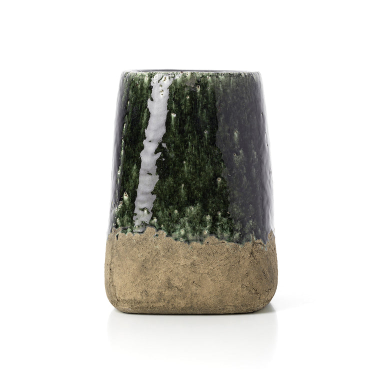De Moss Conical Planter - Concrete Green - L