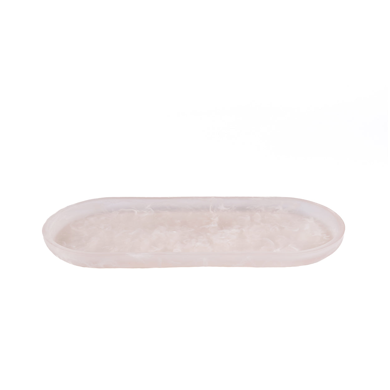 De Resin Ovale Schaal - Roze Wit