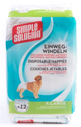 SIMPLE SOLUTION wegwerp hondenluiers XL 12 st. 45-58 cm