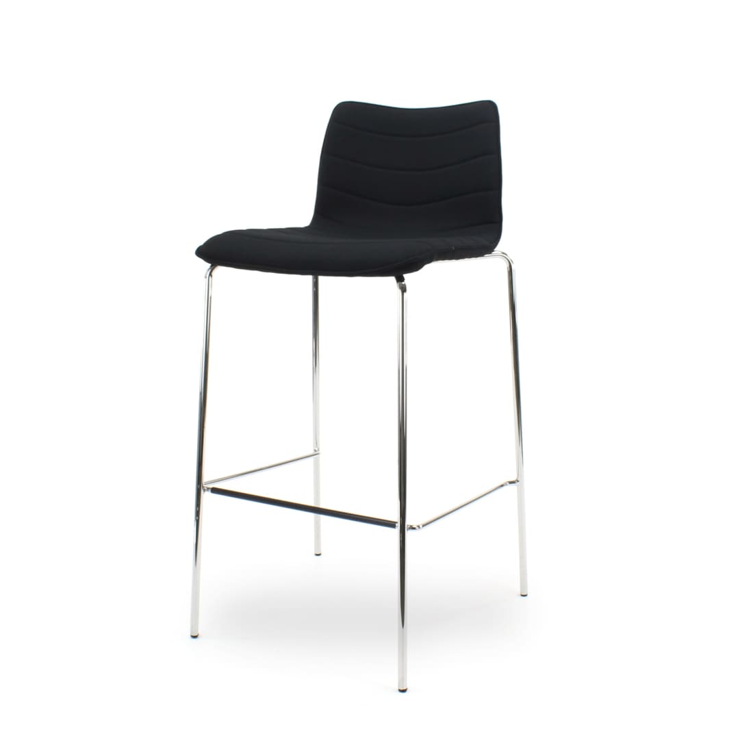 Tabouret de bar Workliving Verona - Similicuir noir - Piétement chromé