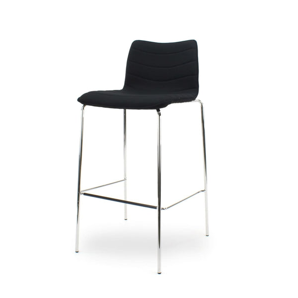 Tabouret de bar Workliving Verona - Similicuir noir - Piétement chromé