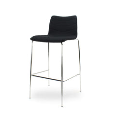Tabouret de bar Workliving Verona - Similicuir noir - Piétement chromé
