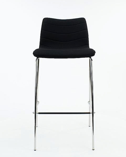 Tabouret de bar Workliving Verona - Similicuir noir - Piétement chromé