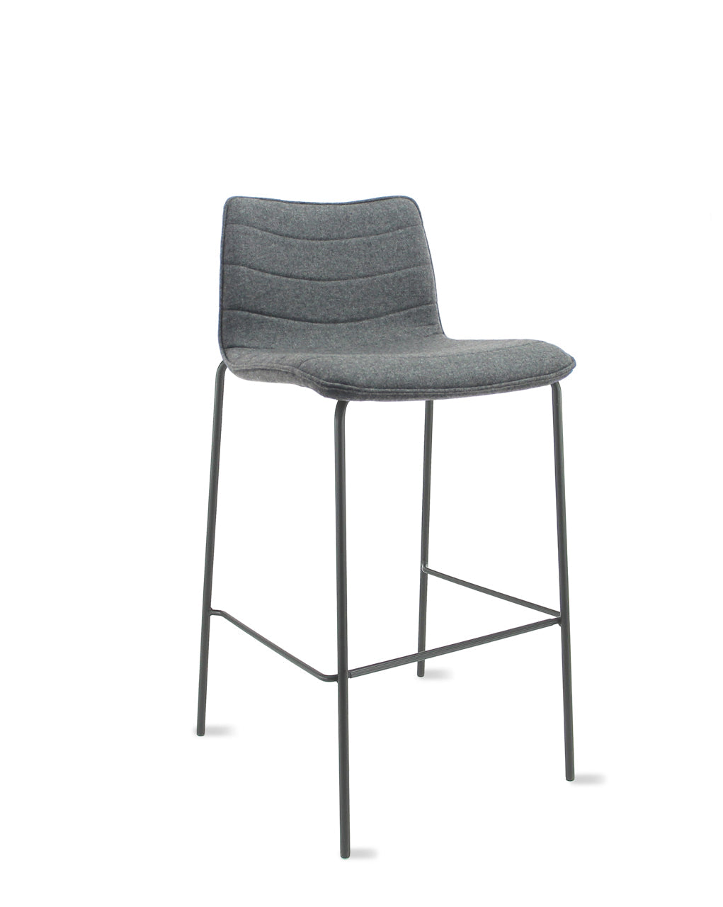 "Workliving Verona Barstool 75 cm - Wool Felt Fenice 602 middle grey - black frame"