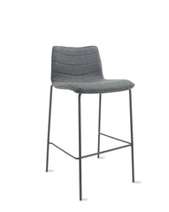 "Workliving Verona Barstool 75 cm - Wool Felt Fenice 602 middle grey - black frame"