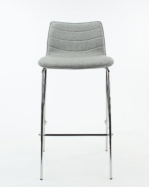"Workliving Verona Barstool 75 cm - Wool Felt Fenice 602 middle grey - black frame"