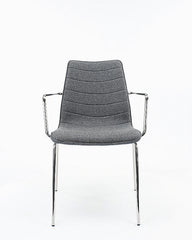 Chaise de salle à manger / de réunion Workliving Verona - Avec accoudoirs - Feutre de laine Fenice 511 marron clair - cadre noir