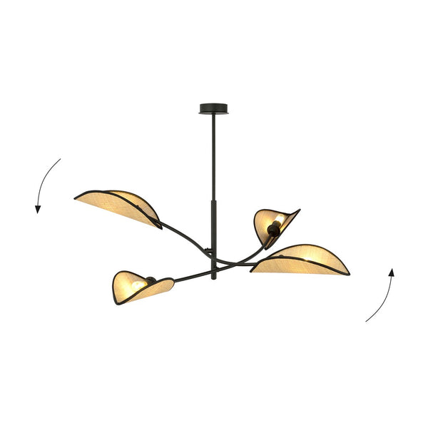 LOTUS 4 BLACK/RATTAN