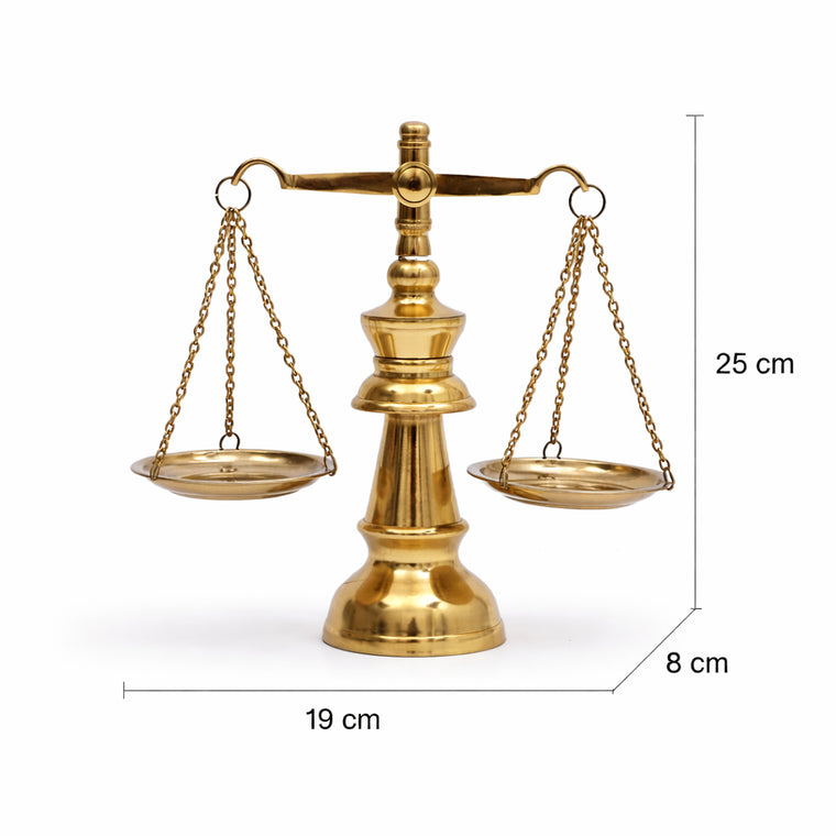 Balance de laboratoire dorée de style antique | Décoration de bibliothèque et de bureau
