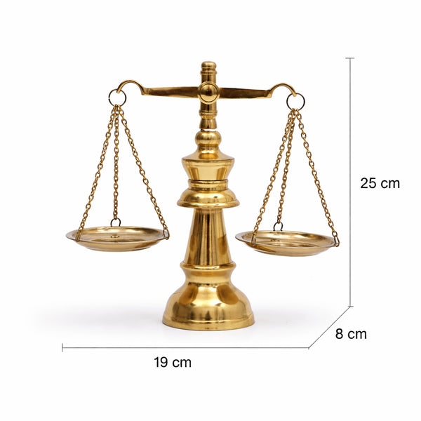 Balance de laboratoire dorée de style antique | Décoration de bibliothèque et de bureau