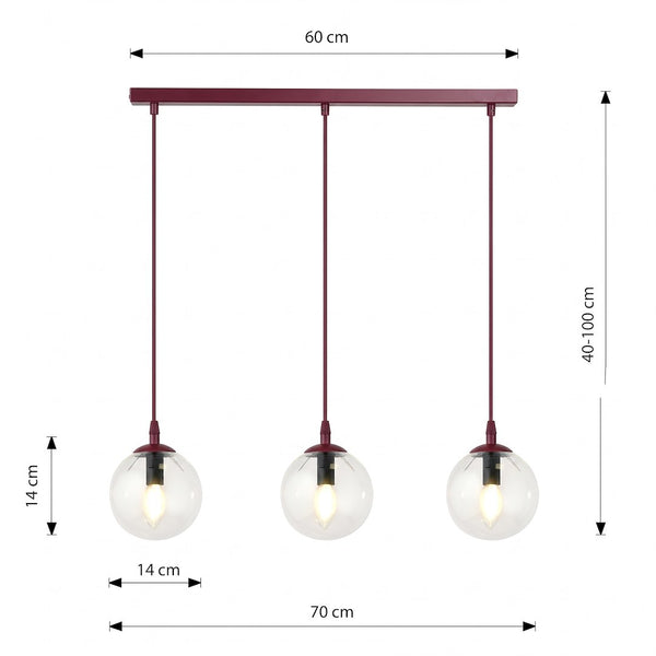 COSMO 3 BURGUNDY TRANSPARENT