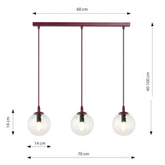 COSMO 3 BURGUNDY TRANSPARENT