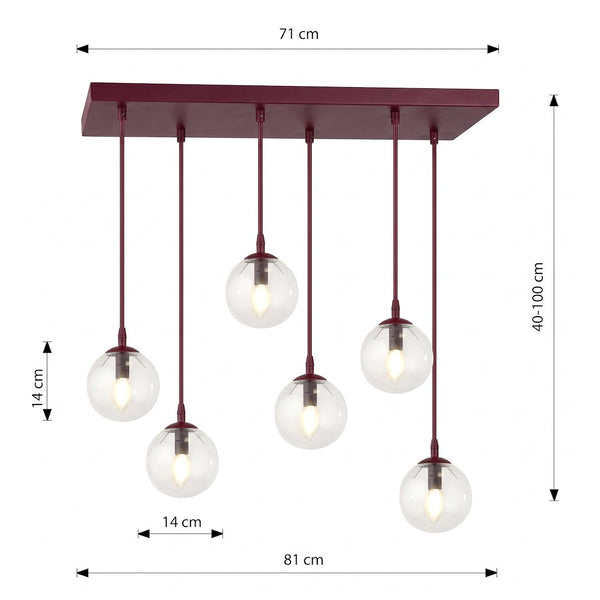 COSMO 6 BURGUNDY TRANSPARENT