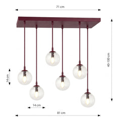 COSMO 6 BURGUNDY TRANSPARENT
